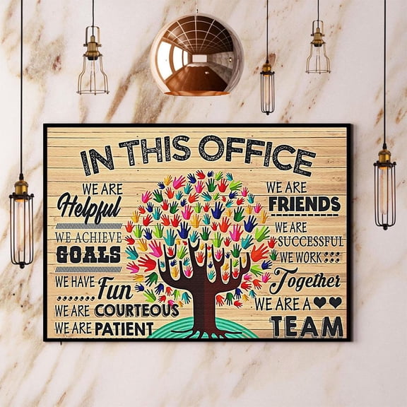 Social Worker In This Office We Are A Team Paper Poster No Frame Matte Wall Art Decor 24 x 36 Inch Poster