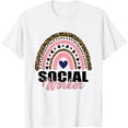 thumbnail image 1 of Social Worker Leopard Rainbow Job Title School Worker T-Shirt, 1 of 4
