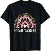 Social Worker Leopard Rainbow T-Shirt
