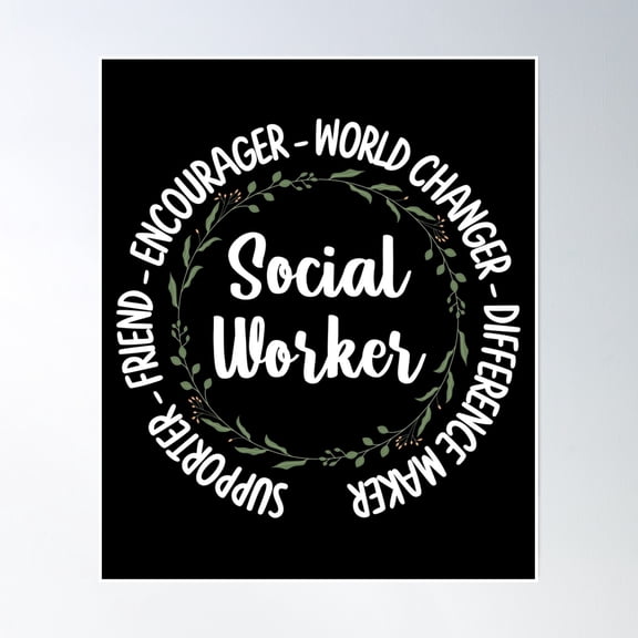 Social Worker Poster Wall Art, Modern Wall Decor, 24x36 UNFRAMED