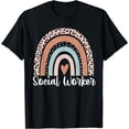 thumbnail image 1 of Social Worker Rainbow Leopard Funny Social Worker T-Shirt, 1 of 4