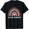 thumbnail image 1 of Social Worker Rainbow Social Worker Leopard Rainbow T-Shirt, 1 of 4