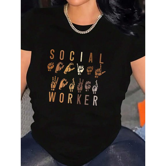 Social Worker Recognition Month ASL Sign Language T-Shirt