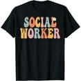 thumbnail image 1 of Social Worker Retro Groovy Vintage Happy First Day Of School T-Shirt, 1 of 3