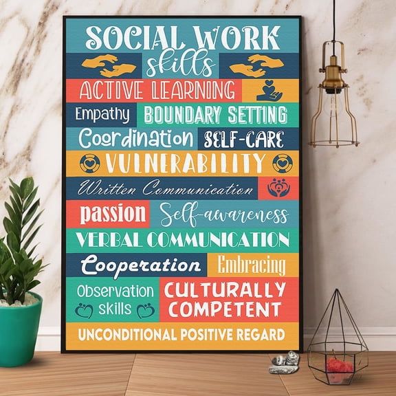 Social Worker Social Work Skills Active Learning Paper Poster No Frame Matte Wall Art Decor 11 x 17 Inch Poster