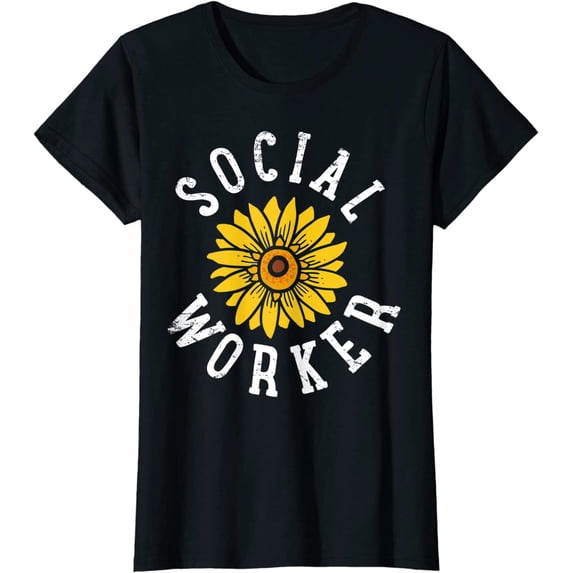Social Worker Social Work Sunflower Cute Vintage Gift T-Shirt