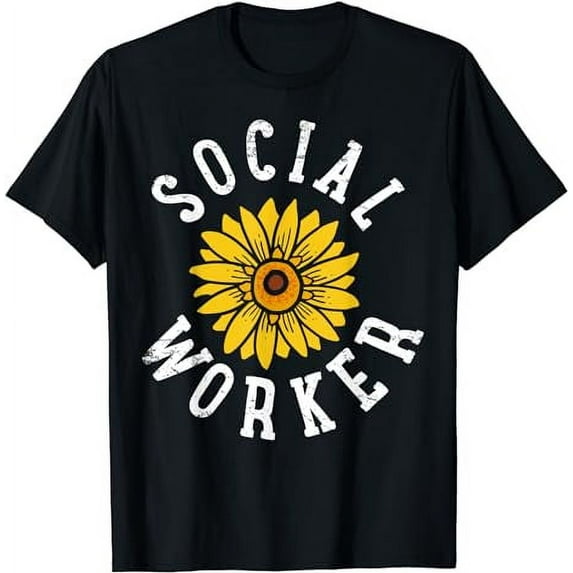 Social Worker Social Work Sunflower Cute Vintage Gift T-Shirt