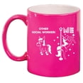 thumbnail image 1 of Social Worker Superstar Unicorn Funny Ceramic Coffee Mug Tea Cup Gift for Her, Him, Friend, Coworker, Wife, Husband (11oz Hot Pink), 1 of 1