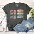 thumbnail image 1 of Social Worker T-shirt School Workers Shirt Wildflower Gift Halloween Tee Top Women's Mama Christmas Gifts Trees Women Holiday, 1 of 3