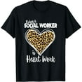 thumbnail image 1 of Social Worker Tee Cute Leopard Plaid Gift for social worker T-Shirt, 1 of 4