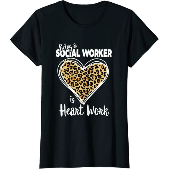 Social Worker Tee Cute Leopard Plaid Gift for social worker T-Shirt