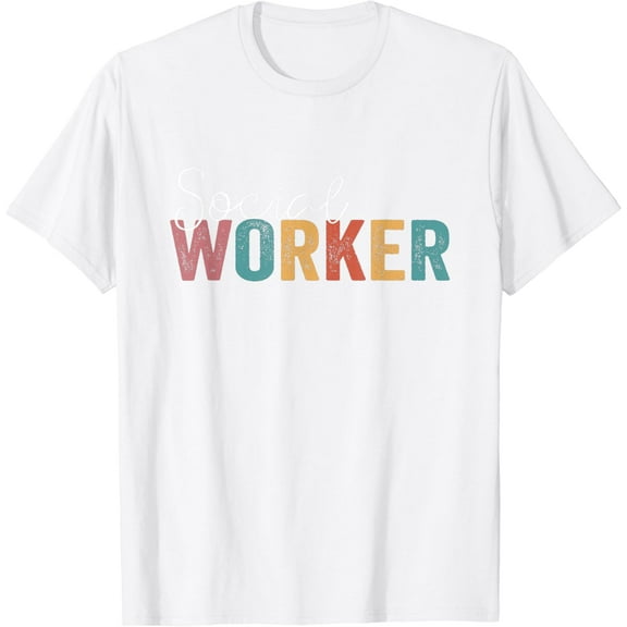 Social Worker Vintage Funny Job Title School Worker T-Shirt100% cotton