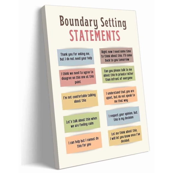 Social Worker Wall Art Boundary Setting Statements Mental Health Therapy Posters Art Deco Vertical Canvas Prints poster
