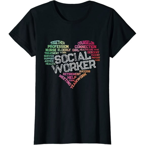 Social Worker Word Cloud Heart Social Work Gift T-Shirt