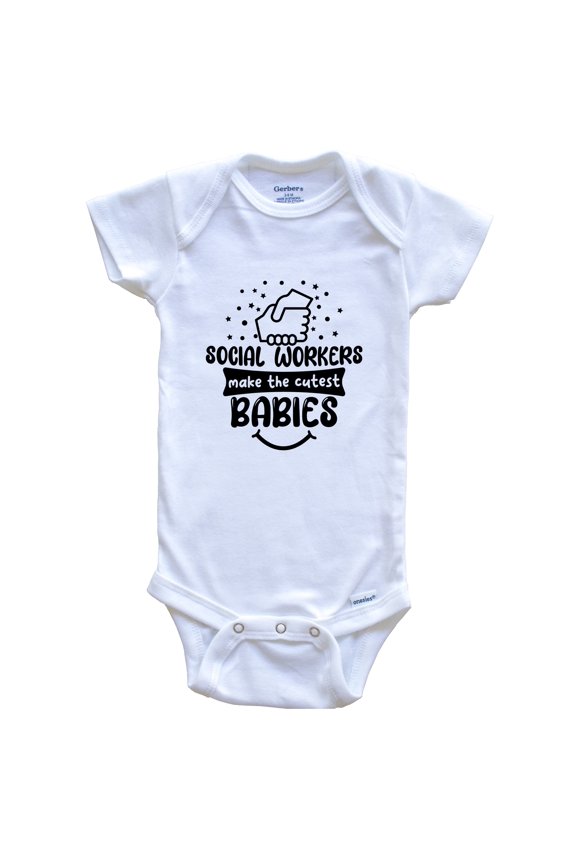 Social Workers Make the Cutest Babies Funny Social Worker Baby Bodysuit, 6-9 months white