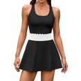 thumbnail image 1 of Sociala 2 Piece Scalloped Waistline Tennis Skirt Sets for Womens Golf Skirts, 1 of 7