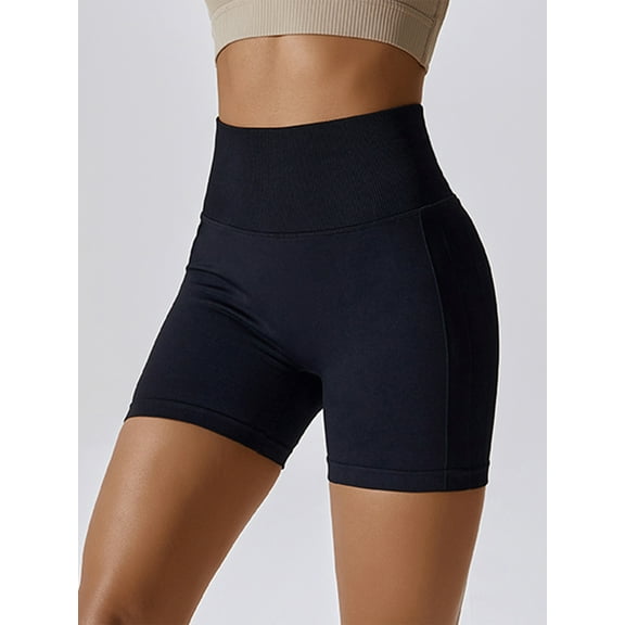 Sociala Butt Lifting Tummy Control Workout Shorts for Womens Wide Waisted Yoga Shorts