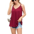 thumbnail image 1 of Sociala Casual Summer Lace V Neck Camisole Tops for Women Built in Bra Sleeveless Tops S-3XL, 1 of 6