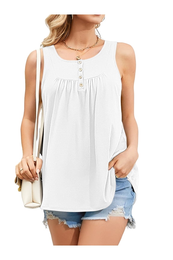 Casual Summer Pleated Camisole Tops for Women Built in Bra S-3XL