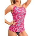thumbnail image 1 of Sociala Halter Tankini Tops for Womens Ruched Swim Tops Built-in Bra Bath Suit Tops Only UPF50+, 1 of 6