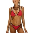 thumbnail image 1 of Sociala High Cut Bikini Sets for Womens Triangle Bikini Tops Halter Two Piece Bath Suit, 1 of 6