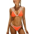 thumbnail image 1 of Sociala High Cut Bikini Sets for Womens Triangle Bikini Tops Halter Two Piece Bath Suit, 1 of 6
