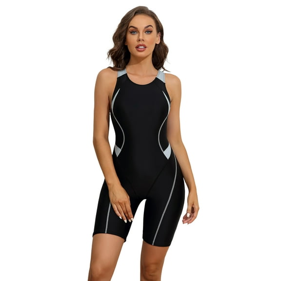 Sociala Junior Color Blocked One Piece Swimsuit Boyshorts Sport Slimming Swimwear for Teen,Girs