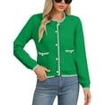 thumbnail image 1 of Sociala Knit Cardigans for Womens Long Sleeve Tops Button Down Crew Neck Cardigan Sweater, 1 of 6
