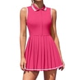 thumbnail image 1 of Sociala Polo Tennis Dress for Womens Zipper Golf Dresses Pleated Dress with Built in Shorts and Pockets, 1 of 6