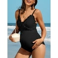 thumbnail image 1 of Sociala Pregnant One Piece V Neck Swimwear Maternity One Piece Swimsuit, 1 of 6