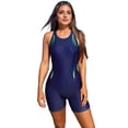 thumbnail image 1 of Sociala Printed One Piece Swimsuit for Womens Boyshorts Training Exercise Slimming Bathing Suit, 1 of 5