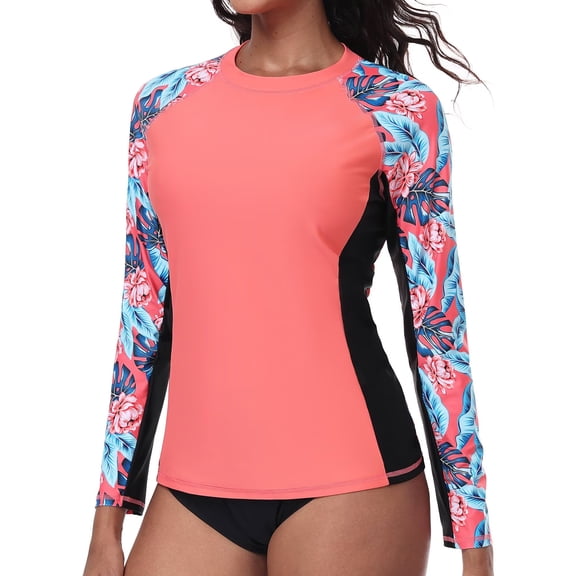 Sociala Rash Guard for Women Long Sleeve Swim Shirt Sun Protection Swimsuit Swim Top