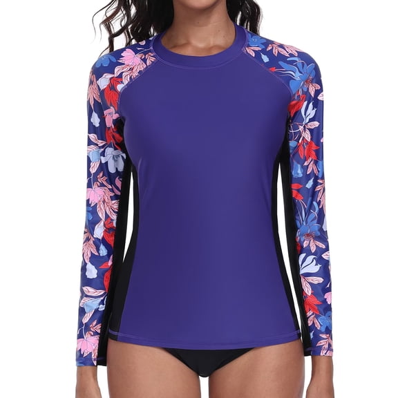 Sociala Rash Guard for Women Long Sleeve Swim Shirt Sun Protection Swimsuit Swim Top