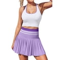 thumbnail image 1 of Sociala Ribbed Two Piece Tennis Sets Racerback Tops Pleated Skirts Athletic Golf Sets, 1 of 8