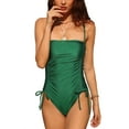 thumbnail image 1 of Sociala Ruched Tummy Control Beach Bath Suit For Women Side Drawstring One Piece Monkini Swimwaer, 1 of 5