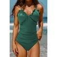 thumbnail image 1 of Sociala Ruffle-Trim Beach Swimwear Bathing Suits Monkini For Women Tie Back One Piece Swimsuit, 1 of 5