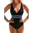 thumbnail image 1 of Sociala Sexy V Neck One Piece Swimwear for Womens Sleeveless Bath Suit Tummy Control Monikini Swimsuit, 1 of 4