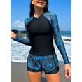 thumbnail image 1 of Sociala Two Piece Rash Guard for Womens Long Sleeve Swimsuits Sets UV UPF 50+ Swim Shirt with Boyshort Bottom, 1 of 6