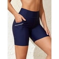 thumbnail image 1 of Sociala Women's Board Shorts High Waist Stretchy Swimsuit Bottom Swim Trunk with Pockrts, 1 of 7