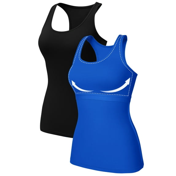 Sociala Women's Camisole Stretch Cotton Racerback Tank Top Shelf Bra Undershirt Cami