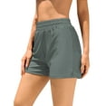 thumbnail image 1 of Sociala Women's Cargo Bermuda Long Shorts Elastic Waistband Swim Shorts With Back Pocket, 1 of 7