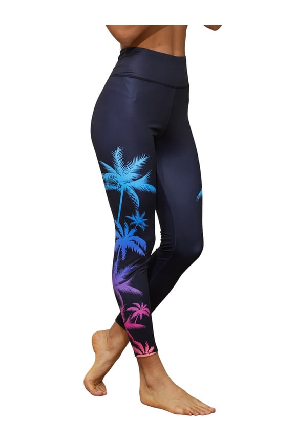 Women's Coconut Printed High Waisted Swim Pants Swim Leggings Swim Bottoms