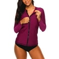 thumbnail image 1 of Sociala Women's Color Block Rash Guard Long Sleeve Zipper Swim Shirt UPF 50+, 1 of 5