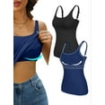 thumbnail image 1 of Sociala Women's Cotton Tank Tops with Built-in Shelf Bra Adjustable Wide Strap Camisoles Basic Cami Shirts, 2-Pack, 1 of 7