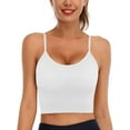 thumbnail image 1 of Sociala Women's Cropped V Neck Sport Camis With Removable cups Stretch Strappy Tank Tops, 1 of 6