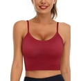 thumbnail image 1 of Sociala Women's Cropped V Neck Sport Camis With Removable cups Stretch Strappy Tank Tops, 1 of 6