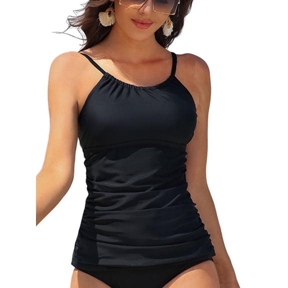 Sociala Women's Halter Tankini Top Polyester (Women's Size L)