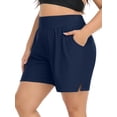 thumbnail image 1 of Sociala Women's Plus Size Swim Shorts High Waisted Bathing Suits Bottoms Tankini Trunks with Pockets, 1 of 6