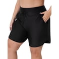 thumbnail image 1 of Sociala Women's Plus Size Swim Shorts High Waisted Bathing Suits Bottoms Tankini Trunks with Pockets, 1 of 5