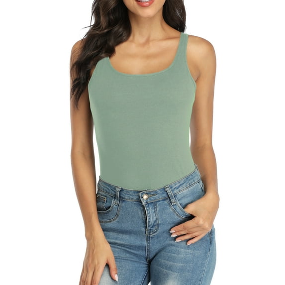 Sociala Women's Shelf Bra Tank Top Adjustable Wide Strap Cotton Camisole Casual Wear